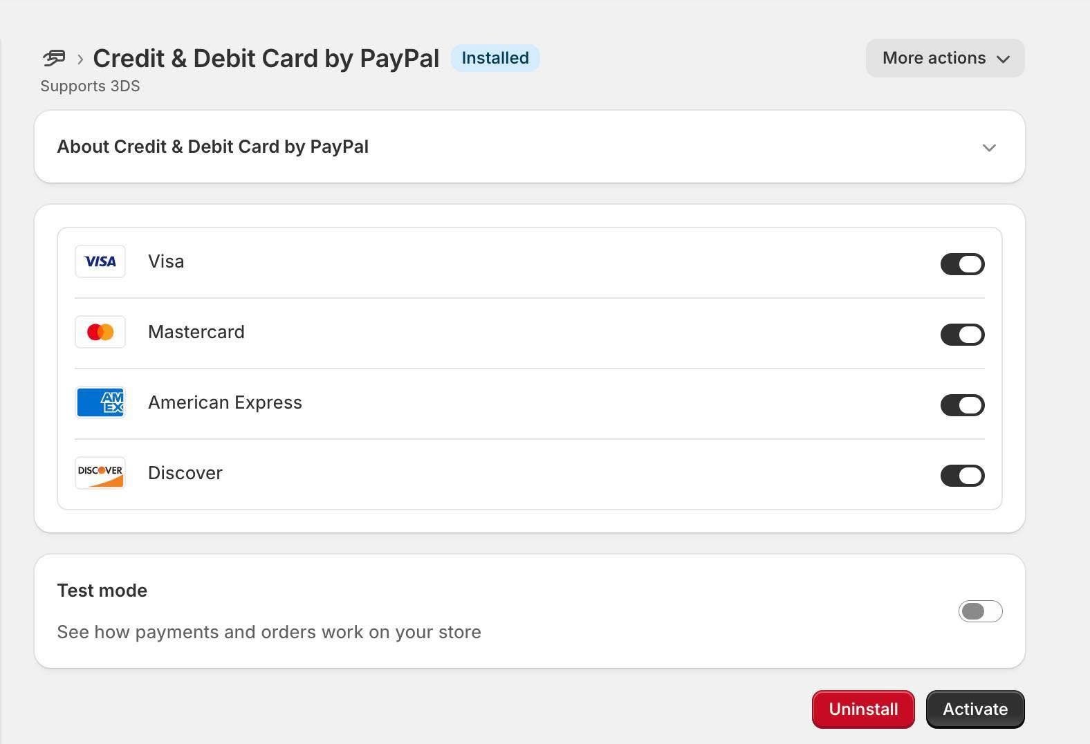 Paypal cho phép khách hàng thanh toán bằng thẻ trực tiếp trên Shopify